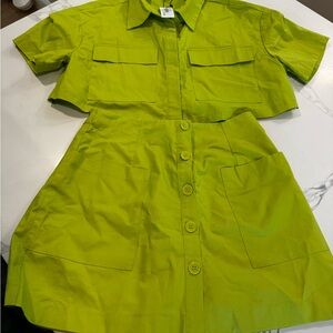 Two Piece Amazon The Drop Skort outfit Lime Green